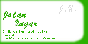 jolan ungar business card
